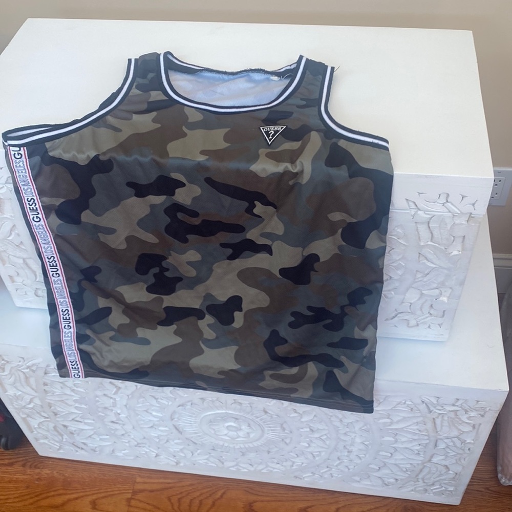 Guess brand, large, camo, tank top